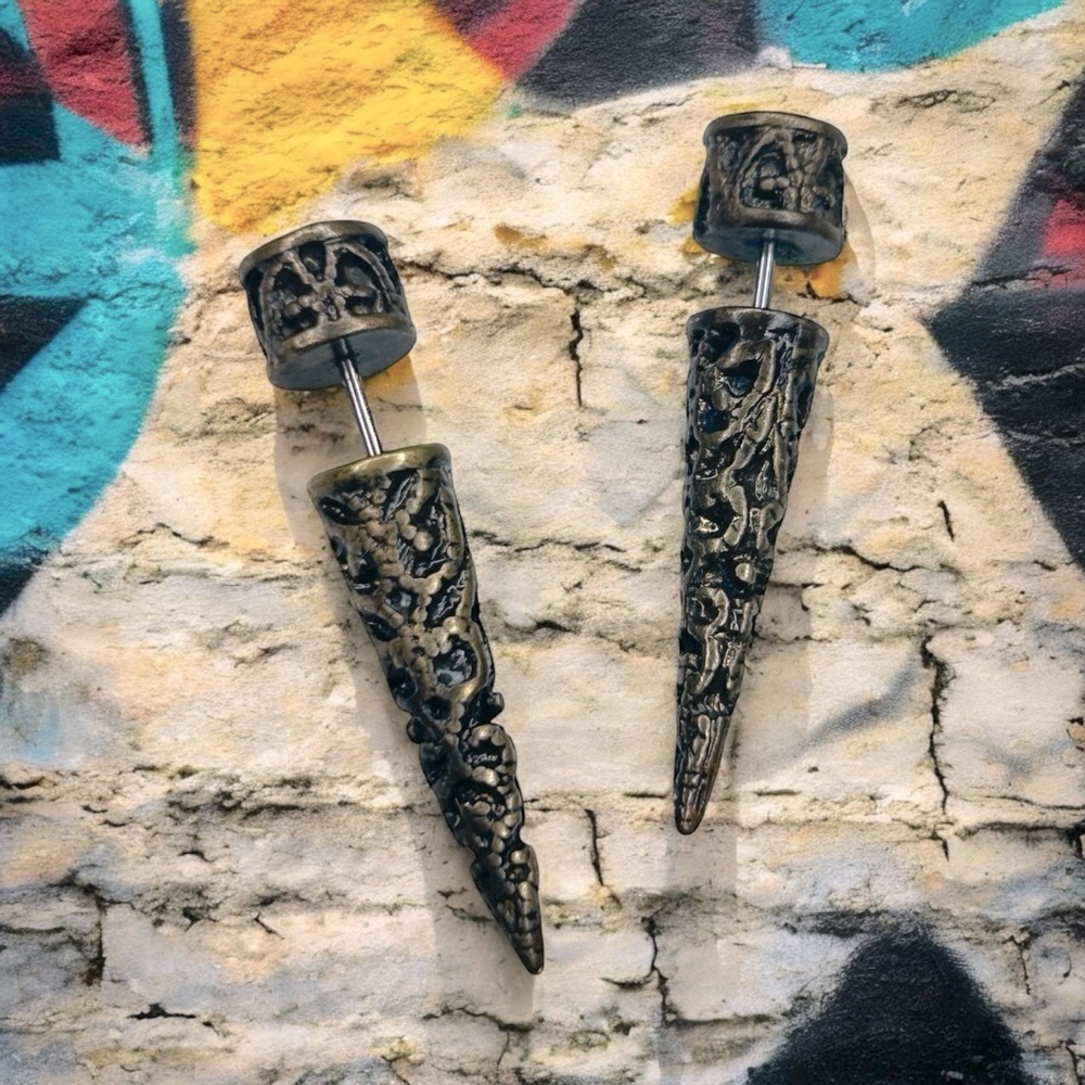 Body Jewelry Fake Gauge Filigree Tapers / Earrings